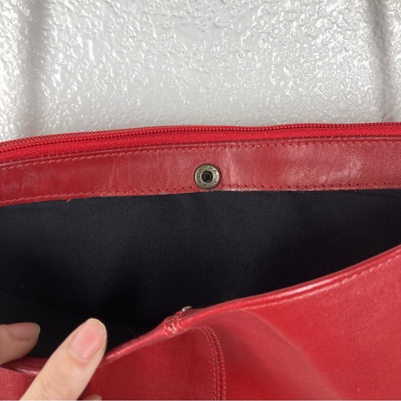 Vintage Toni Red Leather Crossbody Bag 12x8" Retro Purse Removable Strap - Picture 11 of 15